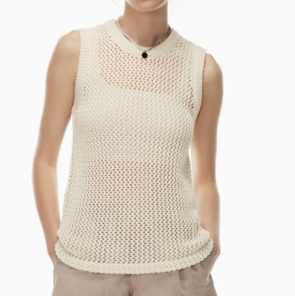 Aritzia TNA Dundas Sweater Vest Warm Taupe M - Picture 6 of 7